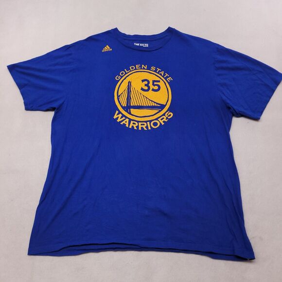 Adidas Golden State Worriors #35 Durant Short Sleeve T-Shirt Mens Size XL Blue - Picture 2 of 11